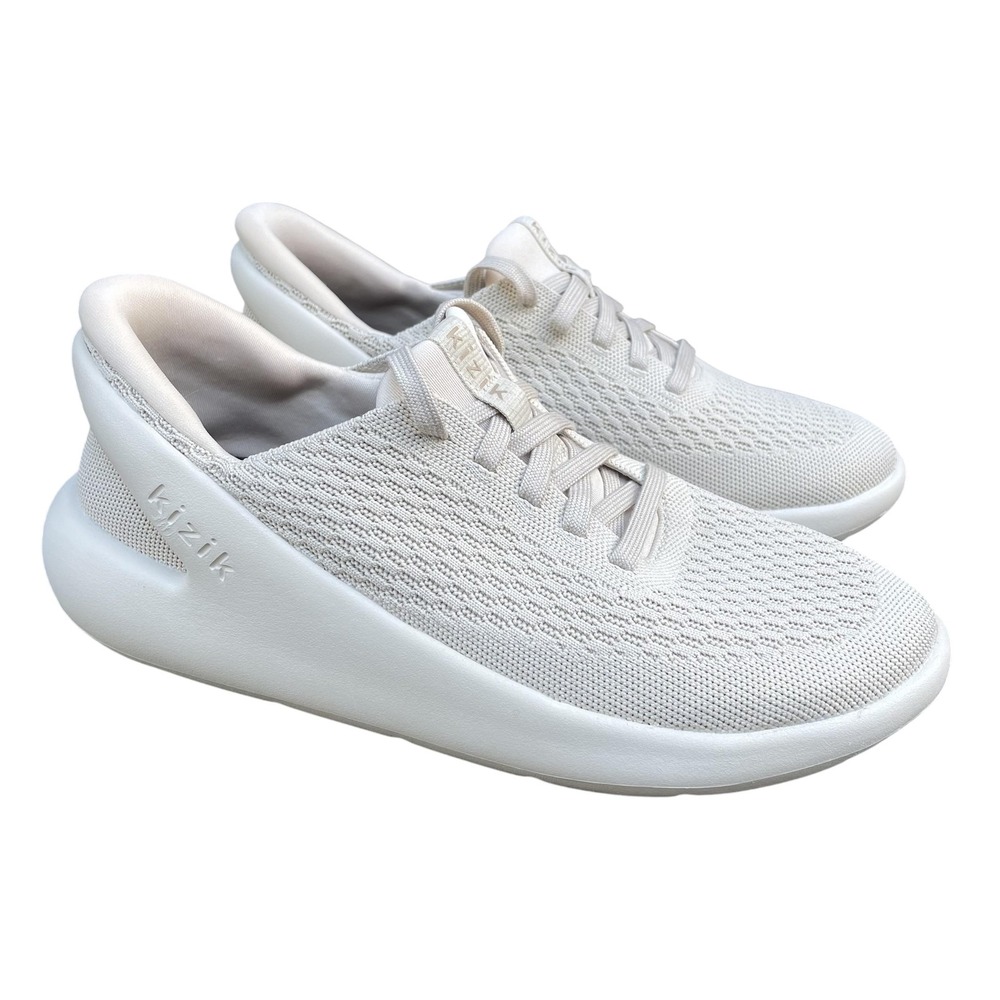 Kizik Roamer Hands Free Slip On Sneaker Sand Beige Men 8 Women 9.5 Knit Walking